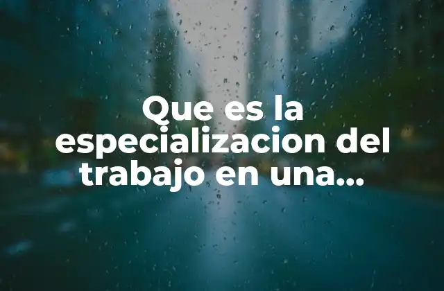 Cómo la especialización mejora la productividad empresarial