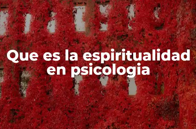Que es la Espiritualidad en Psicologia