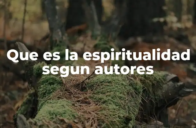 Que es la Espiritualidad Segun Autores