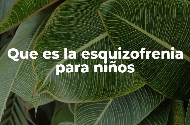 Que es la Esquizofrenia para Niños