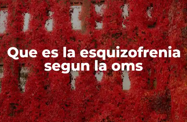 Que es la Esquizofrenia Segun la Oms
