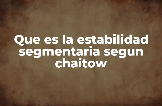 El enfoque biomecánico detrás de la estabilidad segmentaria