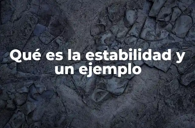 Qué es la Estabilidad y un Ejemplo