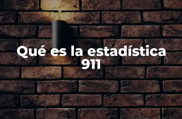 Qué es la Estadística 911