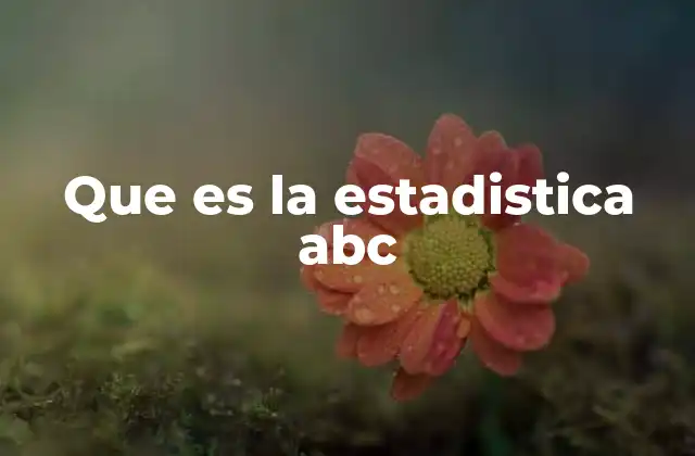 Que es la Estadistica Abc
