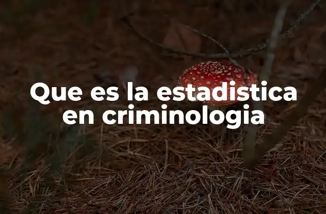Que es la Estadistica en Criminologia