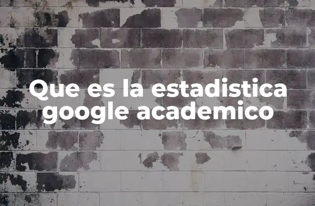 Que es la Estadistica Google Academico