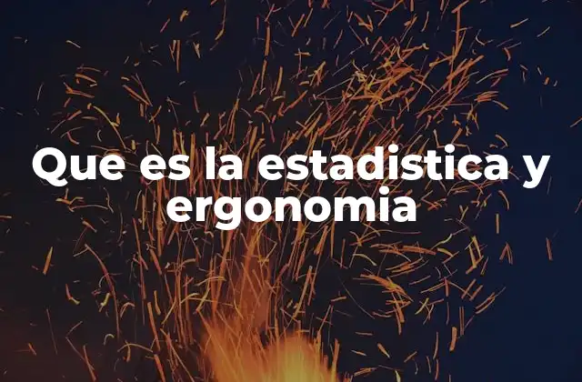 Que es la Estadistica y Ergonomia