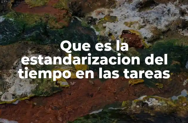 Que es la Estandarizacion Del Tiempo en las Tareas