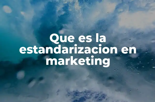 Que es la Estandarizacion en Marketing