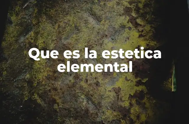 Que es la Estetica Elemental