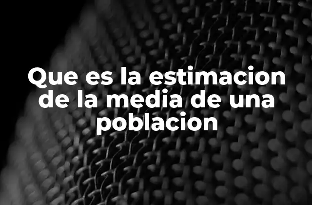 Que es la Estimacion de la Media de una Poblacion