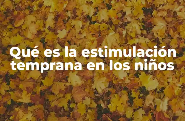 Qué es la Estimulación Temprana en los Niños