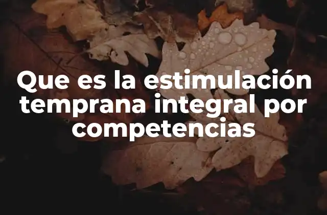 Que es la Estimulación Temprana Integral por Competencias