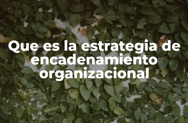 Que es la Estrategia de Encadenamiento Organizacional