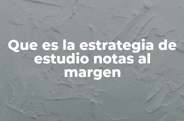 Que es la Estrategia de Estudio Notas Al Margen