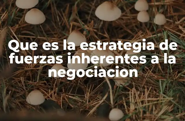 Que es la Estrategia de Fuerzas Inherentes a la Negociacion