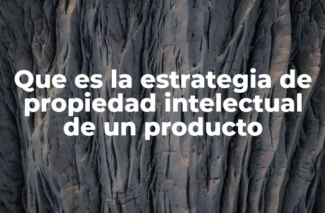 Que es la Estrategia de Propiedad Intelectual de un Producto