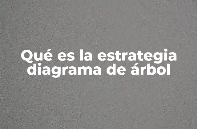 Qué es la Estrategia Diagrama de Árbol