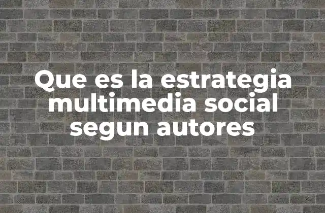 Que es la Estrategia Multimedia Social Segun Autores