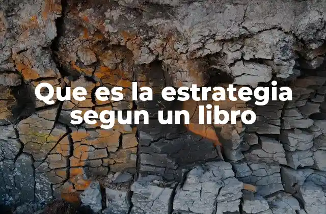 Que es la Estrategia Segun un Libro