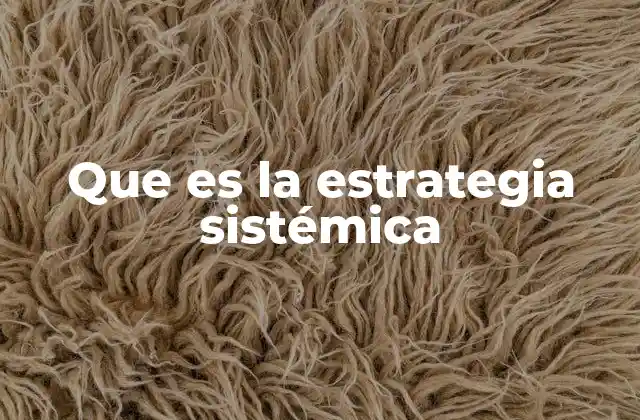 Que es la Estrategia Sistémica