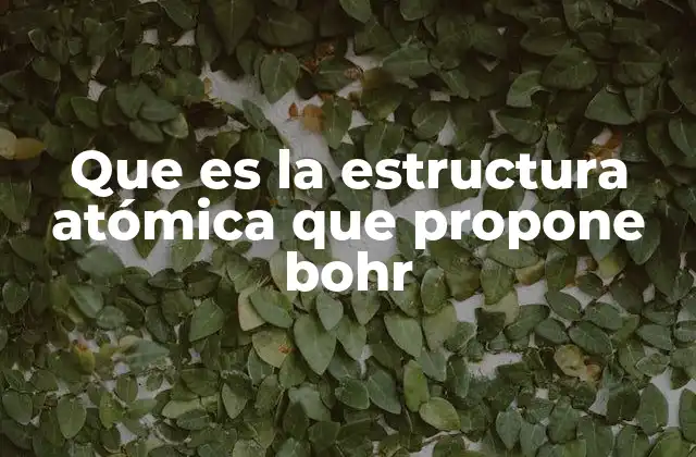 Que es la Estructura Atómica que Propone Bohr