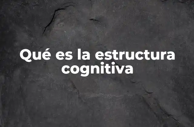 Qué es la Estructura Cognitiva 2 La base psicológica de las estructuras mentales