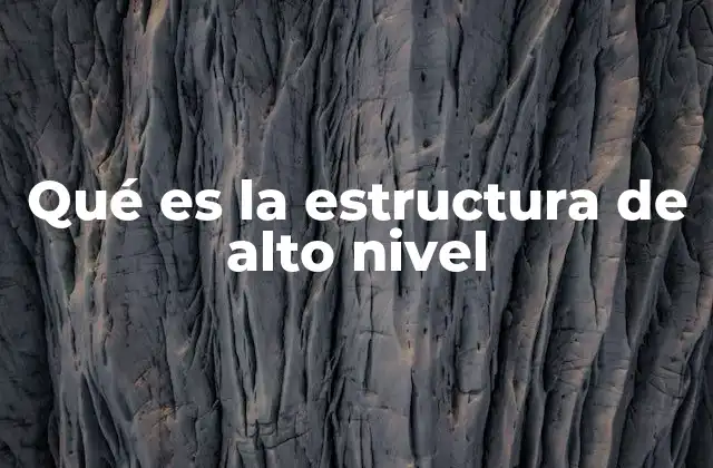 Qué es la Estructura de Alto Nivel