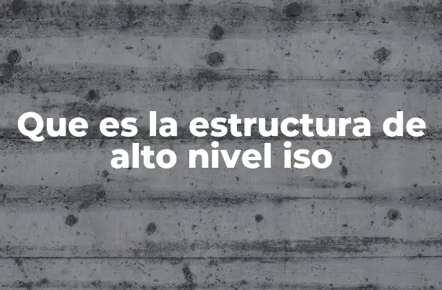Que es la Estructura de Alto Nivel Iso