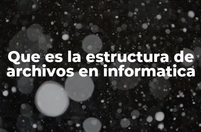 Que es la Estructura de Archivos en Informatica