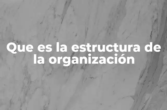 Que es la Estructura de la Organización