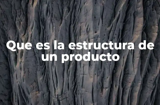 Que es la Estructura de un Producto
