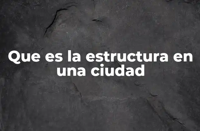 Que es la Estructura en una Ciudad