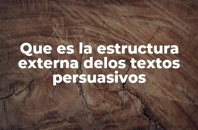 Que es la Estructura Externa Delos Textos Persuasivos