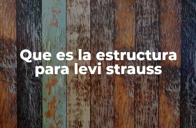 Que es la Estructura para Levi Strauss