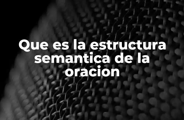 Que es la Estructura Semantica de la Oracion