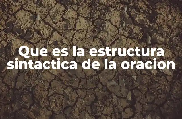 Que es la Estructura Sintactica de la Oracion