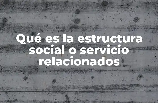 Qué es la Estructura Social o Servicio Relacionados