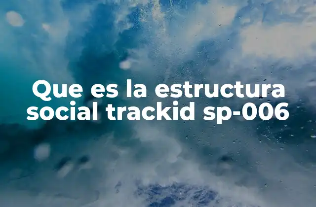 Que es la Estructura Social Trackid Sp-006