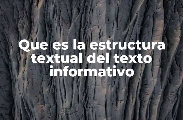 Que es la Estructura Textual Del Texto Informativo