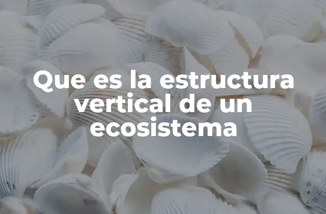 Que es la Estructura Vertical de un Ecosistema