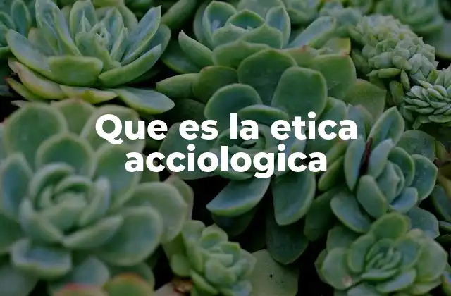 Que es la Etica Acciologica