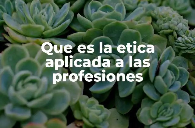 Que es la Etica Aplicada a las Profesiones