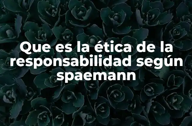 Que es la Ética de la Responsabilidad según Spaemann