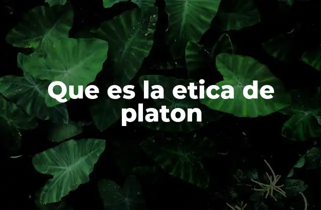 Que es la Etica de Platon