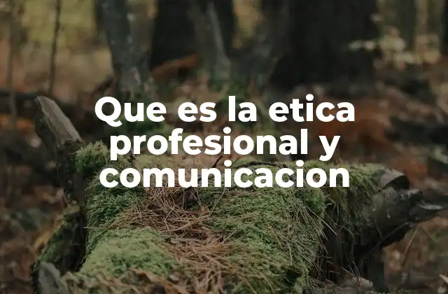 Que es la Etica Profesional y Comunicacion