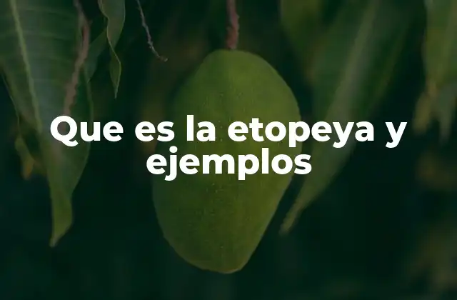 Que es la Etopeya y Ejemplos