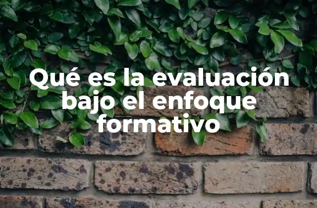 Qué es la Evaluación bajo el Enfoque Formativo