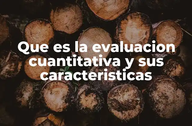 Que es la Evaluacion Cuantitativa y Sus Caracteristicas